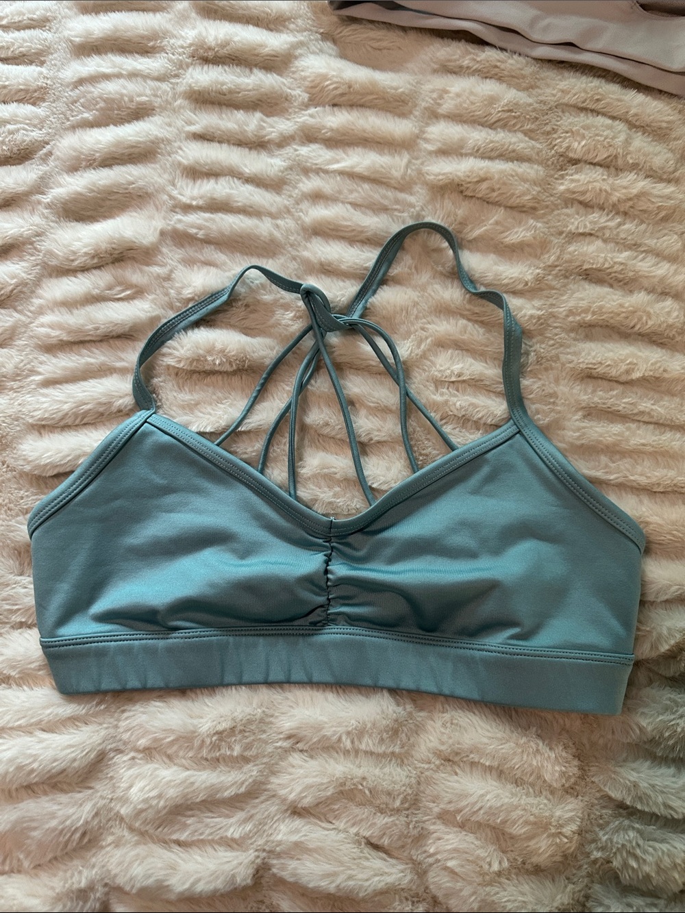 Alo Yoga Strappy Light Teal Bralette - Women Intimates & Sleepwear Medium